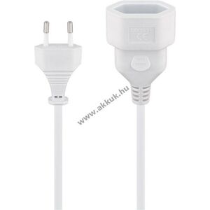 Goobay hosszabbító kábel Euro dugó > Euro aljzat 2m fehér 2x0, 75mm² (Typ C, CEE 7/16) kép