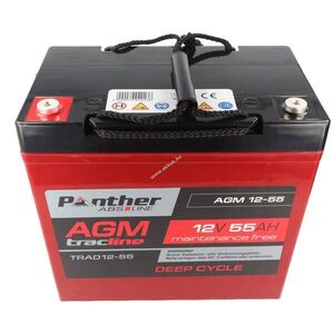 Panther tracline Deep Cycle 12V 55Ah akku AGM ólom-zselés kép