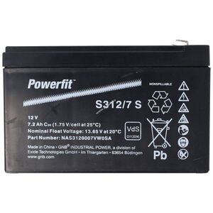 Exide Powerfit S312/7 SR PB 12V 7200mAh Faston 6, 3mm akku agm ólom kép