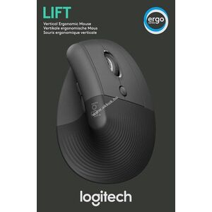 Logitech Lift vertikális vezeték nélküli optikai egér Bolt Bluetooth grafit 4000dpi 6 gomb jobbkezes kép