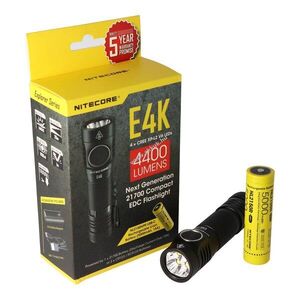 Nitecore E4K zseblámpa NL2150HPR akku 5000mAh Li-Ion kép