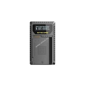 Nitecore UNK2 USB töltő Nikon akkumulátorokhoz, 2 fészkes LCD kijelző kép