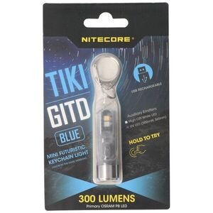 Nitecore TIKI GITD foszforeszkáló UV-LED újratölthető kulcstartó lámpa kék kép
