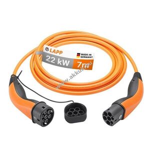 LAPP MOBILITY Typ 2 töltőkábel 7m 32A 3-fázis 22kW narancs (5555934031) kép