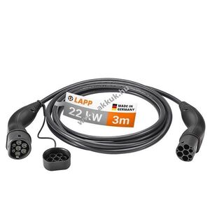 LAPP Type2 töltőkábel 3m 22kW 32A 3fázis fekete (5555934041) kép