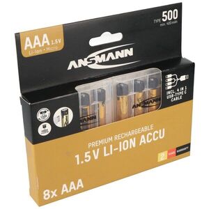 Ansmann Premium AAA (mikro) akku 1, 5V 500mAh 8db/csomag Li-Ion kép