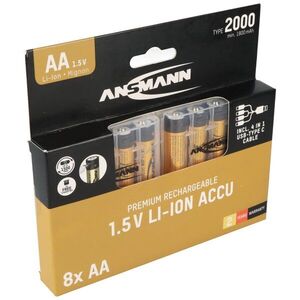 Ansmann Premium AA Mignon ceruza akku 1, 5V 2000mAh 8db/csomag Li-Ion kép