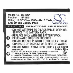Helyettesítő kamera akku Sony NP-BG1 1000mAh 3.7Wh Cyber-shot DSC-T20/B 3.7V kép