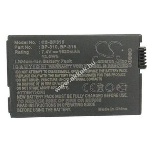 Helyettesítő kamera akku Canon DC51/BP-310 1620mAh 11.99Wh 7.4V kép