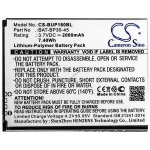 Helyettesítő vonalkódolvasó akku BlueBird BP30 BAT-BP30-45 2000mAh 7.4Wh 3.7V kép