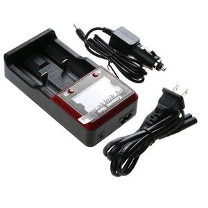 Helyettesítő akkutöltő Battery Charger 18650 ICR18650 US hálózati és autós töltő kép