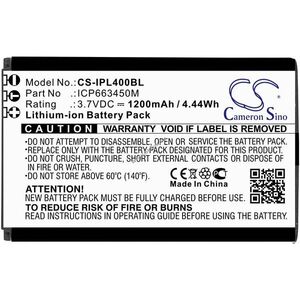 Helyettesítő vonalkódolvasó akku Infinite Peripherals Linea Pro 4 ICP663450M 1200mAh 4.44Wh 3.7V kép