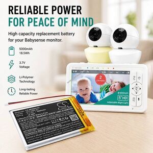 Helyettesítő bébiőr akku Babysense HD S2 5000mAh 18, 5Wh 3.7V kép