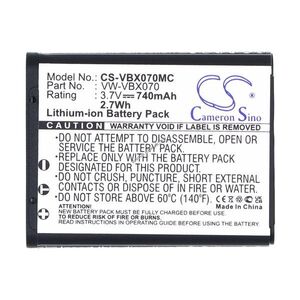 Helyettesítő kamera akku Panasonic HX-WA10 VW-VBX070 740mAh 2.74Wh 3.7V kép