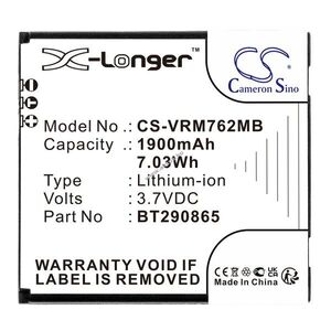Helyettesítő bébiőr akku V Tech RM5752 BT290865 1900mAh 7.03Wh 3.7V kép
