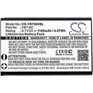 Helyettesítő akkupakk Custom Battery Pack YBT-6C 1100mAh 4.07Wh 3.7V kép