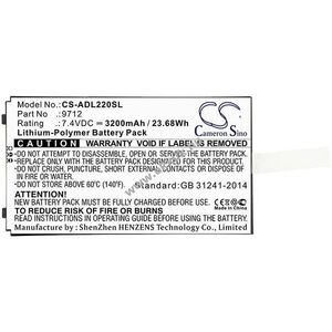 Helyettesítő mérőműszer akku Additel 22XA 9712 3200mAh 23.68Wh 7.4V kép