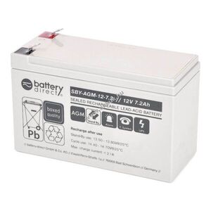 Helyettesítő akku SBY-AGM-12-7.2 12V 7, 2Ah AGM ólom 151x65x94mm T2 Faston250 6, 3mm kép