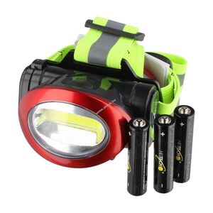 Heitech COB LED fejlámpa hátsó világítással 100lm elemekkel piros/fekete kép