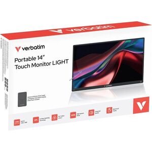 Verbatim Portable Monitor LIGHT 14\ FullHD IPS 10 pontos érintő 5000mAh Powerbank USB-C HDMI kép