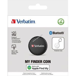 Verbatim My Finder Coin MYFC-01B Bluetooth tracker fekete CR2032 IP66 kép