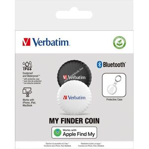 Verbatim My Finder Coin MYFC-02BW fekete-fehér Bluetooth Apple Find My 2db/csomag kép