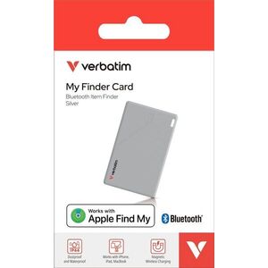 Verbatim My Finder Card MYFCR-01S ezüst Bluetooth tracker 110mAh akku Qi IP66 kép