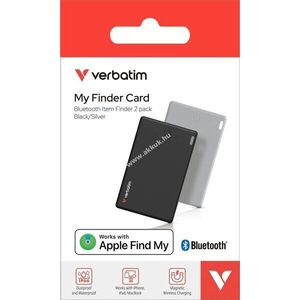 Verbatim My Finder Card MYFCR-02BS Bluetooth tracker fekete-ezüst 2db/csomag kép