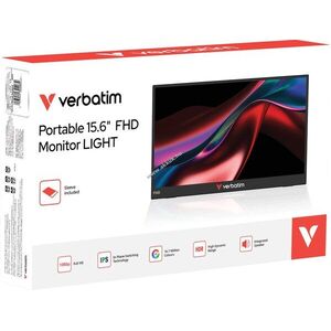 Verbatim Portable Monitor LIGHT 15.6 (39.62cm) Full HD USB-C HDMI IPS NON-Touchscreen kép