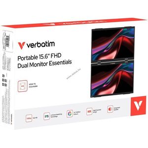 Verbatim Portable Dual Monitor 2x15, 6 (39, 62cm) Full HD USB-C Mini HDMI IPS tok kép
