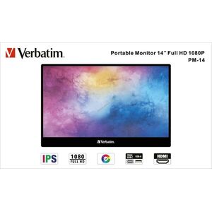 Verbatim PM-14 14\ Full HD hordozható monitor USB-C HDMI IPS nem érintőképernyős kép