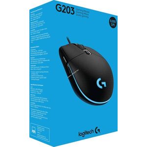 Logitech G203 Gaming egér USB kábeles optikai 8000dpi 6 gomb LIGHTSYNC fekete kép