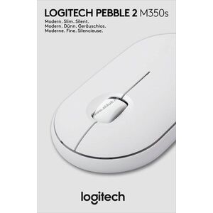 Logitech M350s Pebble 2 vezeték nélküli Bluetooth optikai egér 1000dpi 3 gomb fehér kép