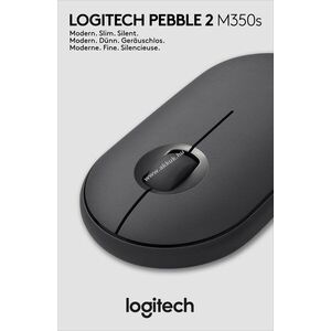 Logitech M350s Pebble 2 vezeték nélküli Bluetooth egér grafit 1000dpi 3gomb SilentTouch kép