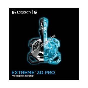 Logitech Extreme 3D Pro USB joystick fekete-ezüst 12 gomb 8-irányú nézetkapcsoló kép