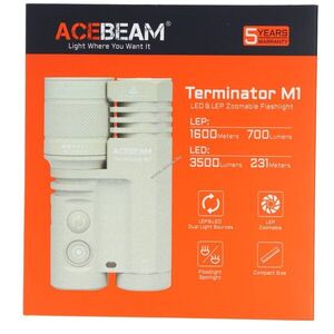 AceBeam Terminator M1 Dual LEP fehér Limitált kiadás 1600m 3500lm 5000K kép