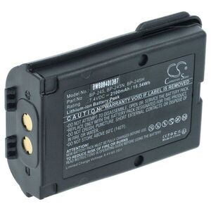 Helyettesítő akku Icom BP-245H BP-245N BP-245 7, 4V 2100mAh rádió adó-vevő övcsipesz Li-Ion kép