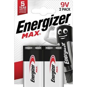 Energizer Max E-Block 6LR61 9V 2db/csomag elem Alkaline kép