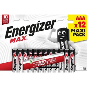 Energizer Max AAA 1.5V 12db/csomag elem Alkaline kép