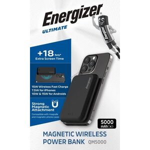 Energizer Powerbank QM5000 5.000mAh mágneses vezeték nélküli akku USB-C PD fekete Li-Polymer kép