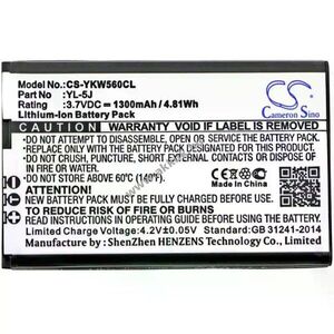 Helyettesítő akku Yealink W56H YL-5J 3.7V 1300mAh mobiltelefon 1db/csomag Li-Ion kép