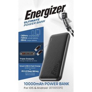 Energizer akku powerbank Ultimate UE10055PQ 10000mAh fekete 1x USB-A 2x USB-C PD kép