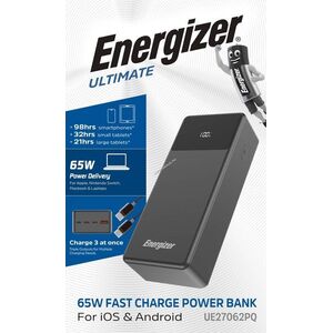 Energizer Akku Powerbank UE27062PQ 27000mAh 65W fekete Li-Polymer kép