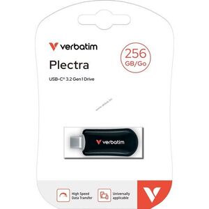 Verbatim Plectra USB 3.2 Gen1 256GB USB-C pendrive fekete 100MB/s 25MB/s csomag kép