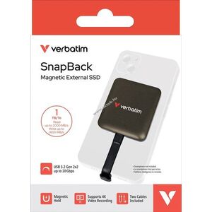 Verbatim SSD SnapBack 1TB USB-C Moccha Metallic 2000MB/s olvasás 1600MB/s írás csomag kép