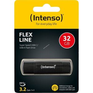 Intenso Flex Line USB 3.2 Gen1 32GB USB-A/USB-C 70MB/s fekete alumínium csomag kép