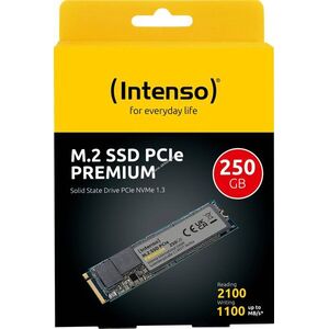 Intenso SSD M.2 2280 250GB PCIe3.0 NVMe 2100MB/s olvasás 1100MB/s írás Premium Retail kép