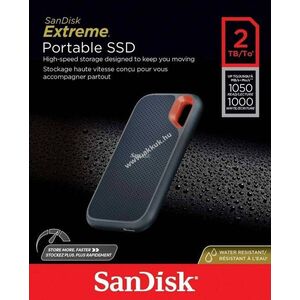 Sandisk Extreme Portable SSD 2TB USB3.2 Type-C 1050MB/s olvasás 1000MB/s írás AES-256 kép
