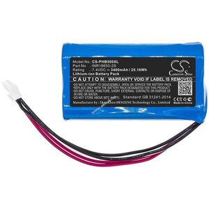 Helyettesítő hangszóró akku Philips SBOQBOX INR18650-2S 3400mAh 25.16Wh Li-Ion 7.4V kép