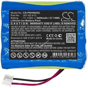 Helyettesítő mérőműszer akku Peaktech P 9020 301-62-412 3400mAh 37.74Wh 11.1V kép